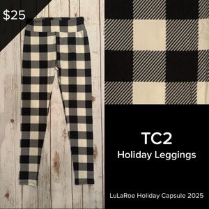 LuLaRoe NEW Leggings Holiday Christmas 2025 TC2 Tall And Curvy 2 Plaid